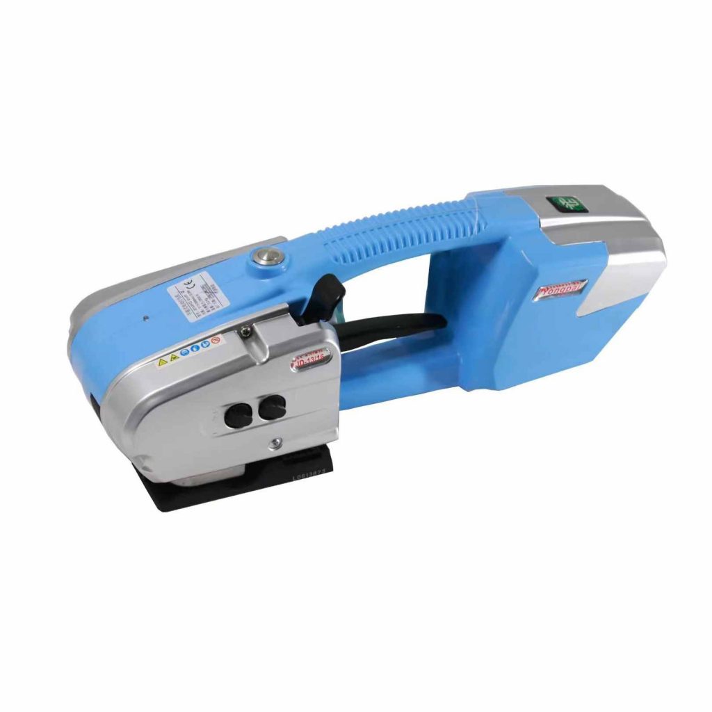 Electric strapping machine for PP and PET straps – cordless and rechargeable