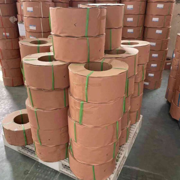 Palletized packaging of PP strapping band products for secure shipment