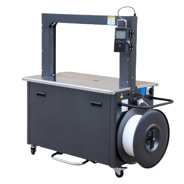 5mm fully automatic strapping machine with digital control panel for high-volume packaging in logistics.