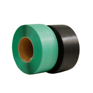 Green and Black 12mm machine grade PP strapping roll for packaging machines